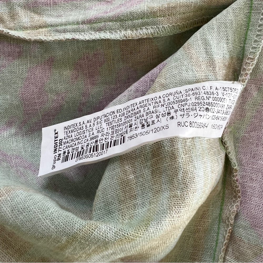Zara Maxi Skirt Cover Up Tropical Print Linen Blend Womens Size XS NWT - Picture 7 of 11